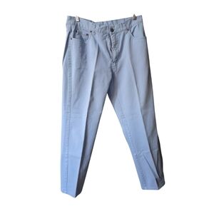 Bill Blass Light Blue High-Rise Straight Pants